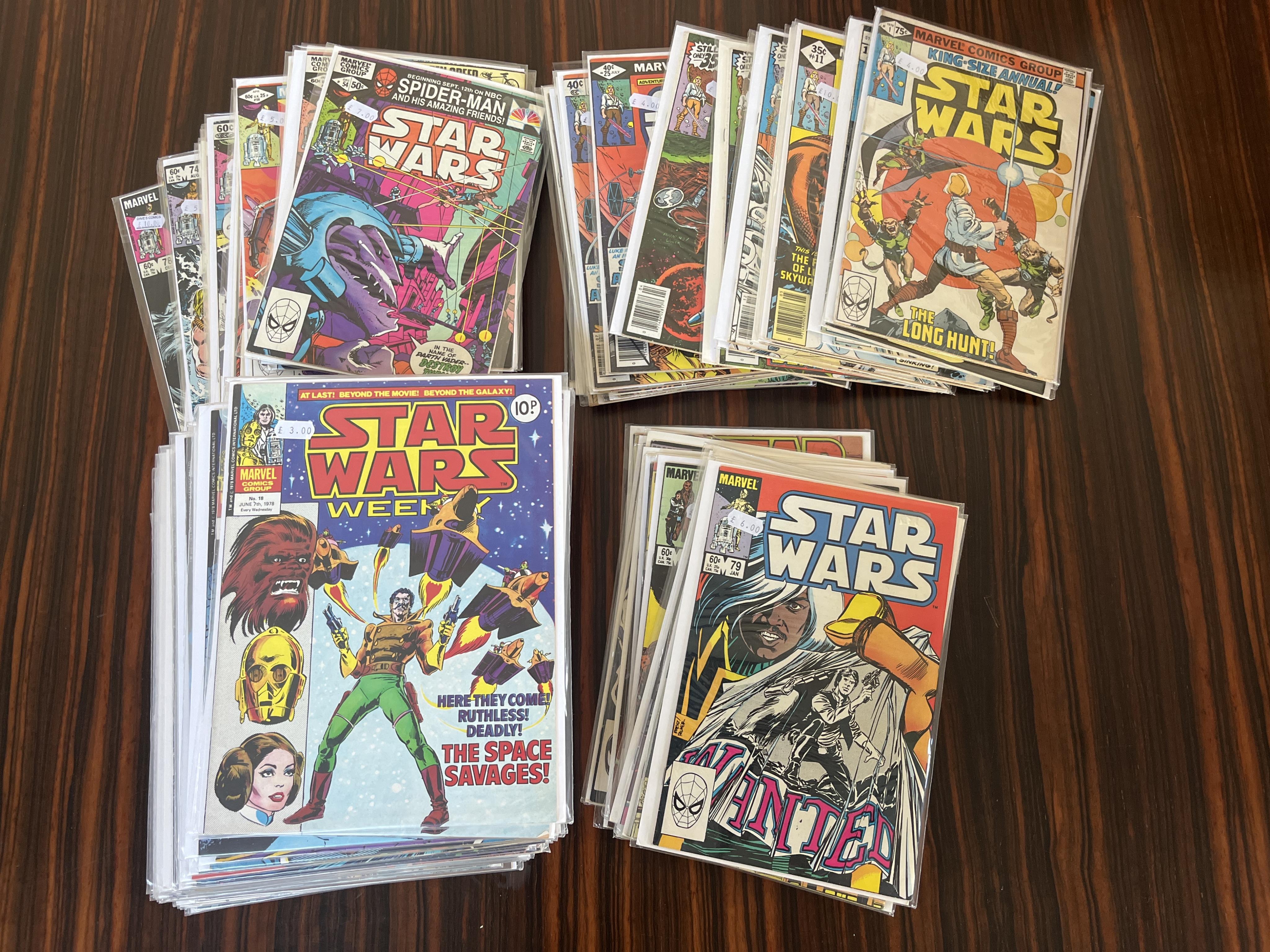 Star Wars, Marvel comics, Vol. 1, 50 issues between #4–105, comprising, #4D [minor key], #10B, #11A, #13B, #15B, #18B x2, #20A, #22A, #25A [minor key], #25B [minor key], #31B [minor key], #45A, #46A x2, #47A [minor key],